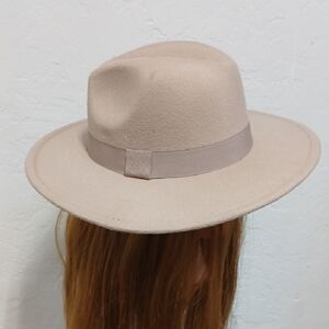 SALE NWT Mud Pie grosgrain Women's Fedora Hat Taupe